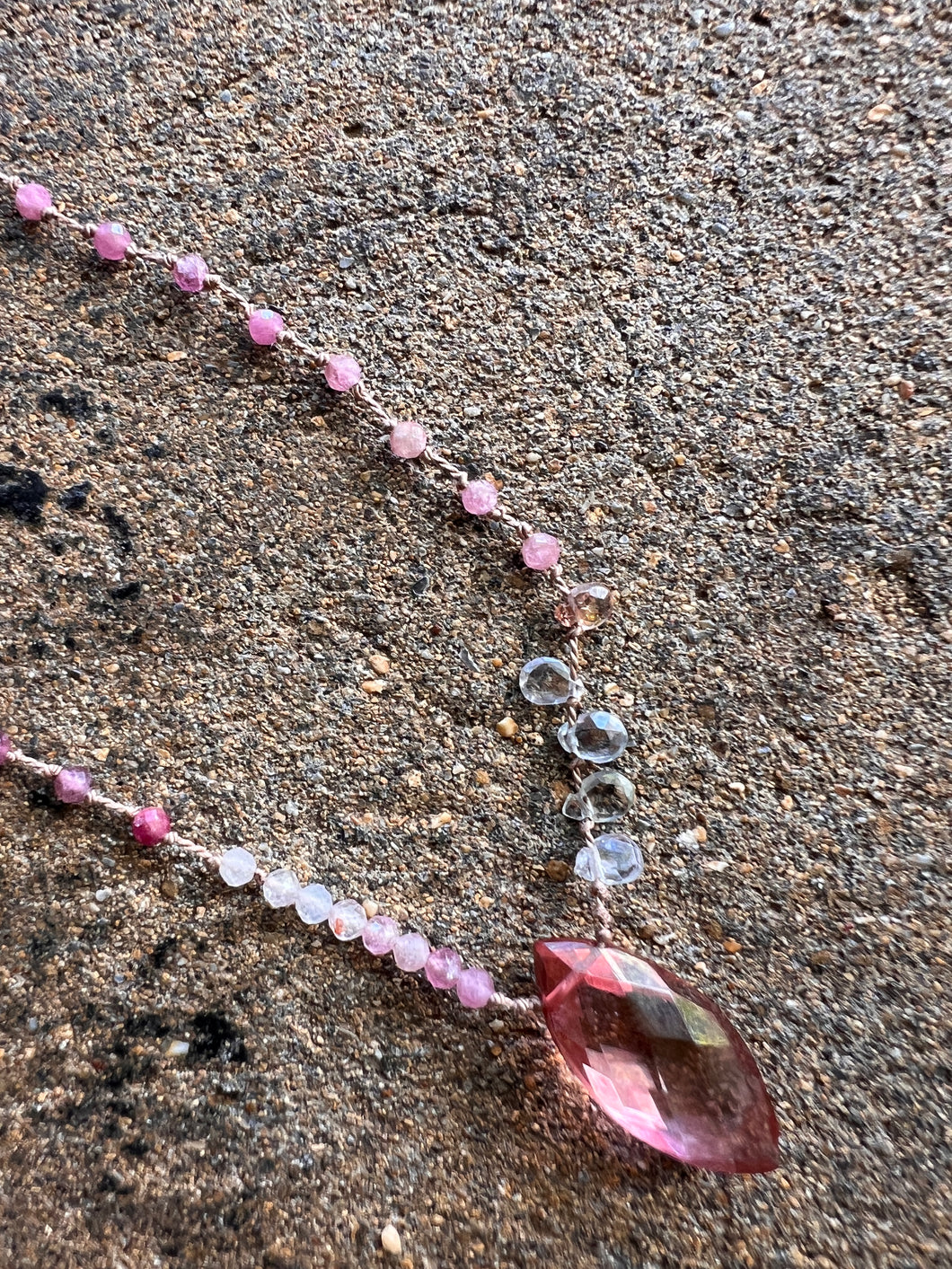 Knotted Sapphire, Tourmaline & Topaz Necklace