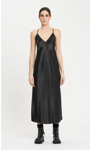 Slip Dress Midi in Black or Nude
