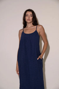 Candy Dress in Navy Floral Poplin