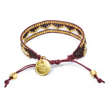 Load image into Gallery viewer, Taj Beaded Bracelet in White and Burgundy
