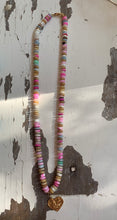 Load image into Gallery viewer, Candy Opal Necklace with Hammered Heart Pendant
