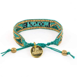 Taj LOVE Bracelet in Teal, Turquoise and Black