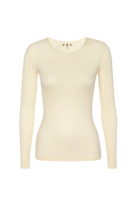 Swoon Long Sleeve Ribbed Top in Bone