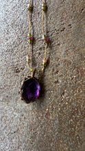 Load image into Gallery viewer, Short Tibetan Necklace with Amethyst in Dark Purple
