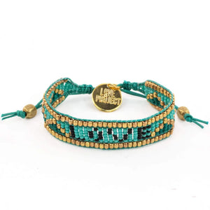 Taj LOVE Bracelet in Teal, Turquoise and Black