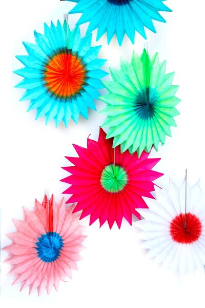 Paper Colorful Sunburst Decorations