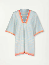 Load image into Gallery viewer, V Neck Caftan in Airy Sky
