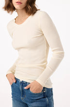 Load image into Gallery viewer, Swoon Long Sleeve Ribbed Top in Bone
