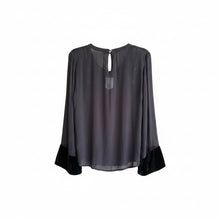 Load image into Gallery viewer, Becky Beaded Long Sleeve Silk Top
