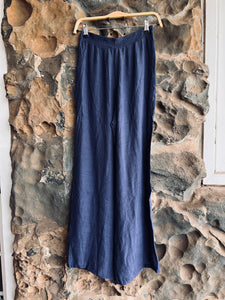 Pippi Pants in Navy Silk/Cotton