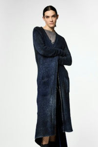 Long Cardi in Cashmere, Extra-Fine Merino Wool & Silk