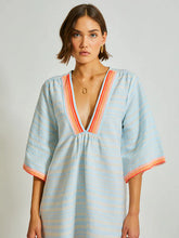 Load image into Gallery viewer, V Neck Caftan in Airy Sky
