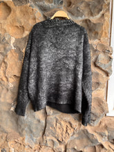 Load image into Gallery viewer, Hand Painted Brushed Cotton V Neck Pullover in N/Nero
