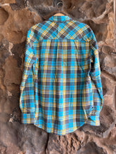 Load image into Gallery viewer, Beau Shirt in Turquoise/Yellow Plaid Flannel
