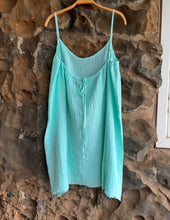 Load image into Gallery viewer, Cotton Cami Tie Back Dress in Aqua
