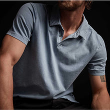 Load image into Gallery viewer, S/S Men’s Polo in Blue Stone
