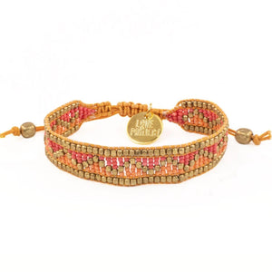 Taj Beaded Bracelet in Red and Orange