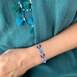 Bali Friendship Lei Bracelet in Blue Turquoise