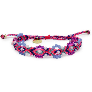 Bali Friendship Lei Bracelet in Pink and Sky Blue
