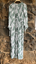 Load image into Gallery viewer, Mimosa Dress in White &amp; Sage Palm Print
