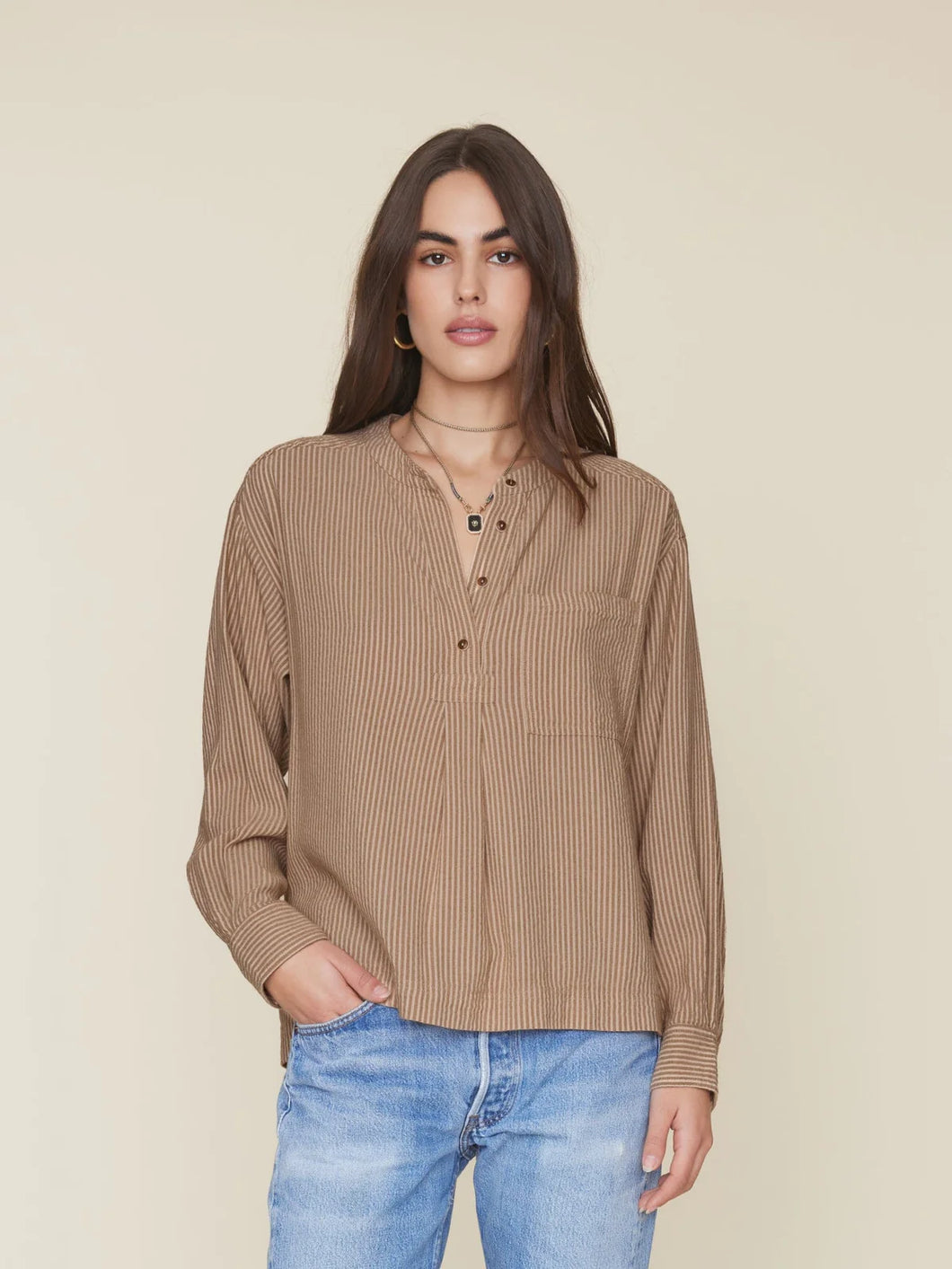 Makenzie Shirt in Fawn Stripe