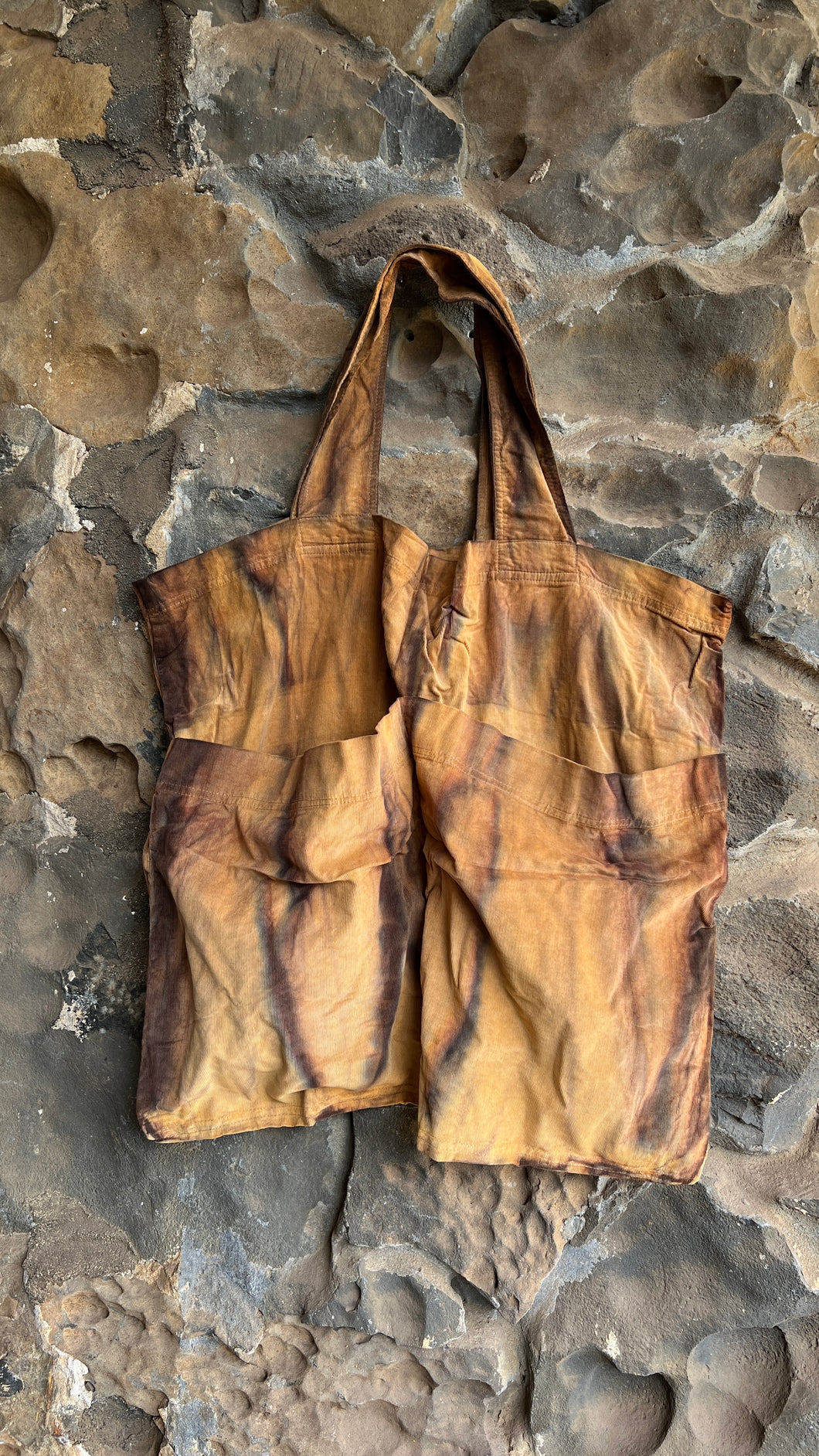 Hand Dyed Corduroy Bag in Tobacco