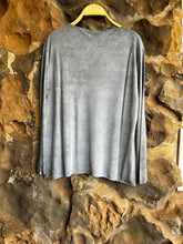 Load image into Gallery viewer, Boat Neck Long Sleeve Tee Shirt with Dirty Effect in Ghiaccio
