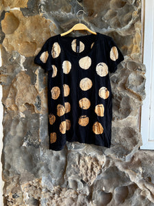 Monoprix Top in Pois Black + Degrade Caramel