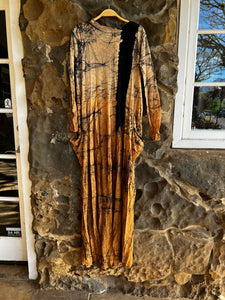 Recortes Dress in Brush Black + Caramel