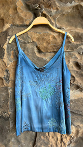 Silk Tank with Embroidery