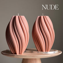 Load image into Gallery viewer, Estelle Studio - Huge Tall Swirl Candle: Cream / Unscented
