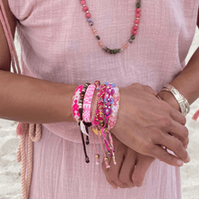 Load image into Gallery viewer, Love Is Project - Bali Friendship Lei Bracelet - Pink Sky Blue
