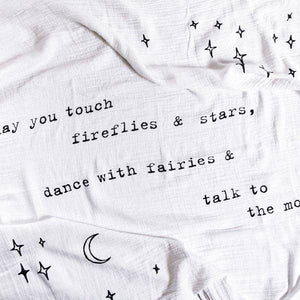 Sugarboo & Co - May You Touch Fireflies Swaddle Blanket 47”x47": May You Touch Fireflies