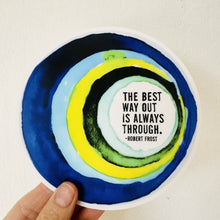Load image into Gallery viewer, mb art studios - Frost vinyl sticker robert frost quote with hand painted art
