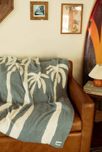 Load image into Gallery viewer, Sundream - Dancing Palms Plush Throw - Chambray Blue
