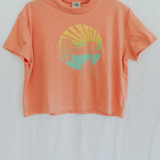 Your Go To Cropped Tee in Coral