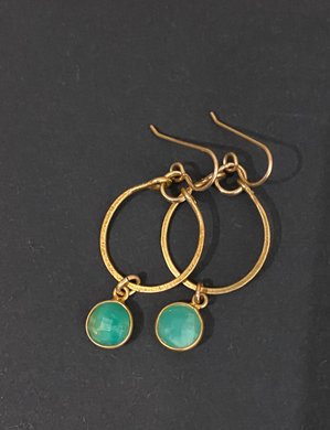 Via Mare Jewelry by Laura Casavalle #110 Green Onyx Round Earrings Oskar’s Boutique Jewelry