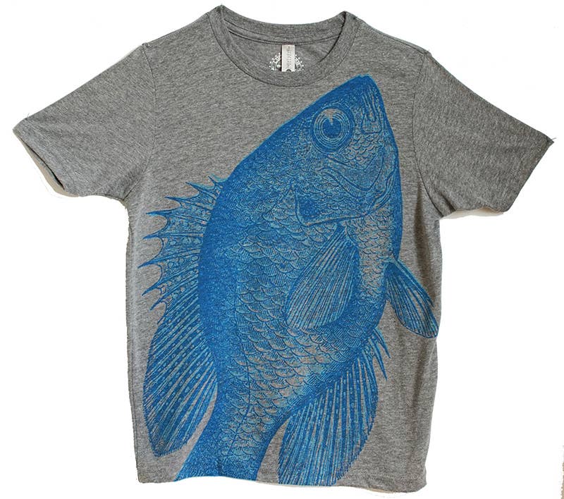 LUCKY FISH Big Fish Heather Kids T Shirt Oskar’s Boutique Littles