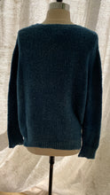 Load image into Gallery viewer, Avant Toi Bi Color V Neck  Pullover Sweater in Deep Blue with Distressed Edges Oskar’s Boutique Women’s Tops
