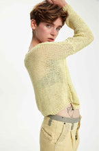 Load image into Gallery viewer, Lightweight Handknitted Cotton Pullover in Yellow
