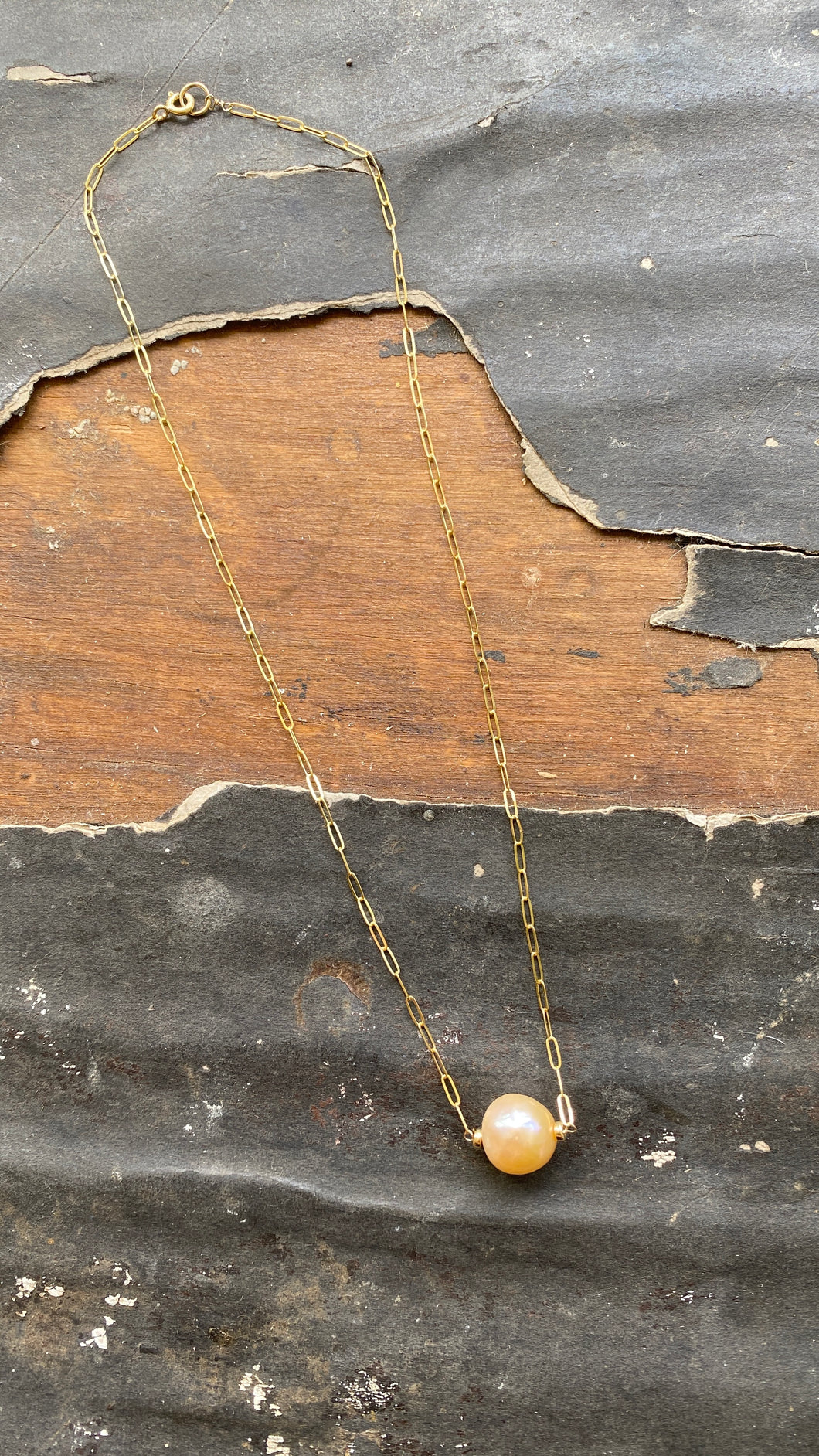 14KGF Single Cream Pearl Necklace