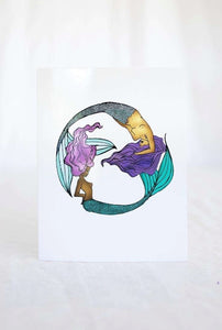 Wings Hawaii Mermaid Blank Card Oskar’s Boutique Paper