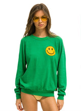 Load image into Gallery viewer, Smiley 2 Crew Sweatshirt in Kelly Green
