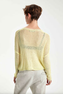 Lightweight Handknitted Cotton Pullover in Yellow