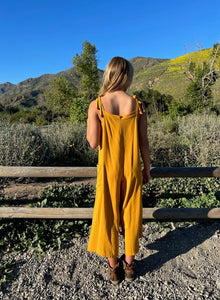 Ciao Overalls in Turmeric Linen