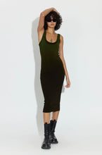 Load image into Gallery viewer, Verona Midi Dress in Forest Green Cast
