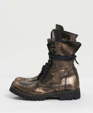 Masnada Italian Military Boot in Cracked Gold Oskar’s Boutique Accessories