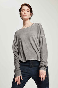 Special Dyed Cropped Top in Gray