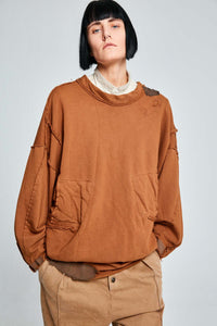 Umit Unal Relaxed Sweatshirt in Tobacco Oskar’s Boutique Women's Tops