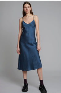 Organic John Patrick Bias Midi Slip Dress in Azure Oskar’s Boutique Women's Dresses